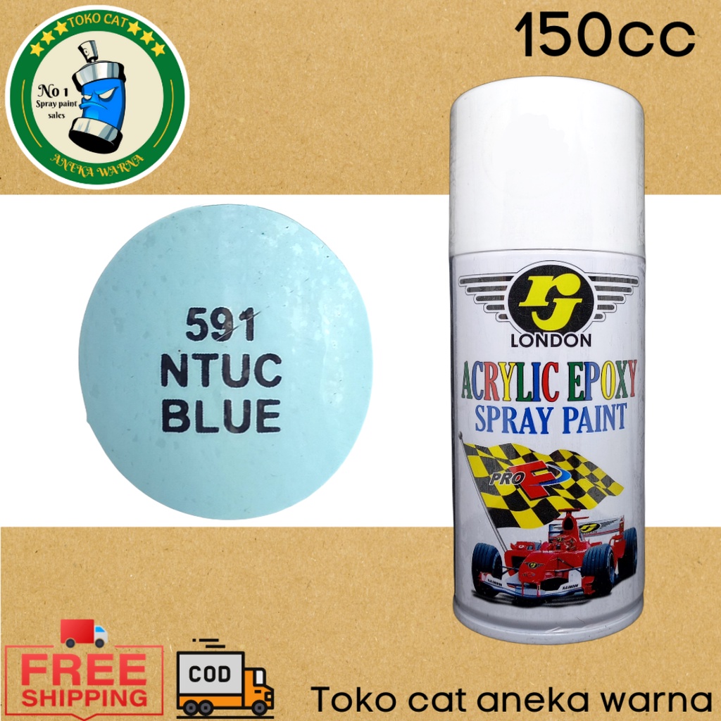 cat semprot 150cc rj london NTUC BLUE biru spray paint pilox pilok