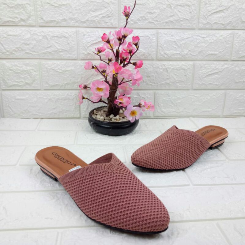 Mules slip on sandal wanita ESEF 56 hells 2 cm