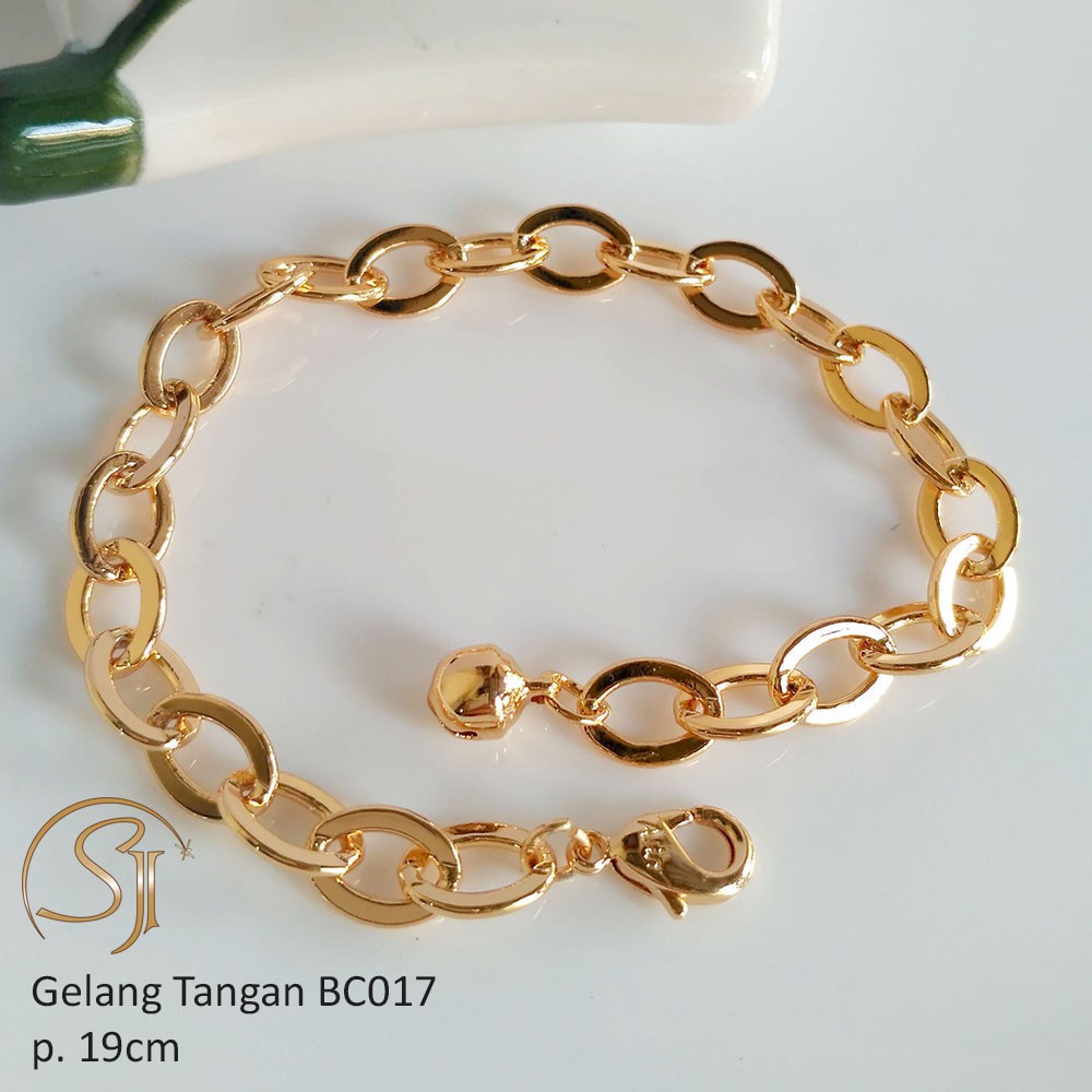 Gelang Tangan Wanita Rante Polos Emas Perak BC017