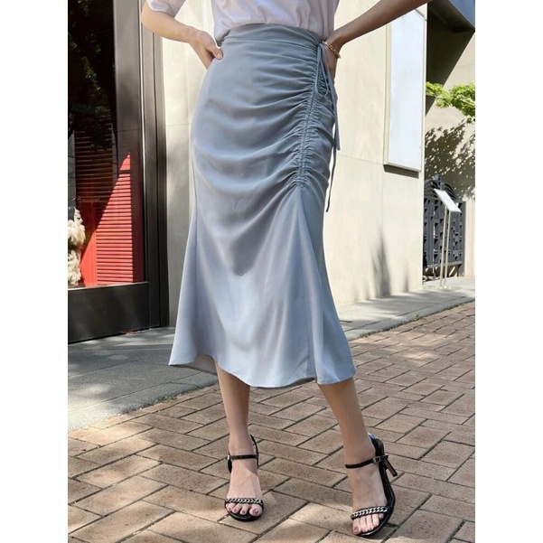 rok serut satin/rok Korea /roksatin serut samping