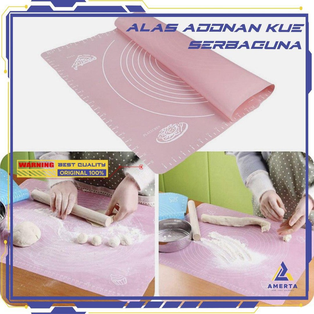 Alas Adonan Kue Fondant Silikon 50X40cm | Silikon matras kue alas adonan kue anti slip