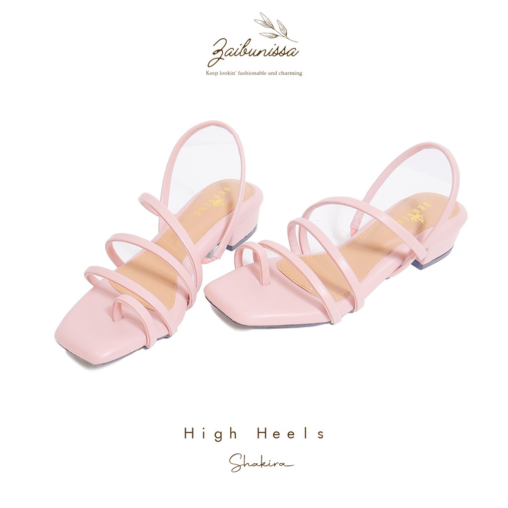 Yuki 3 CM - Sandal Heels Sendal Hak Tali Wanita Sandal Hak Tahu Wanita