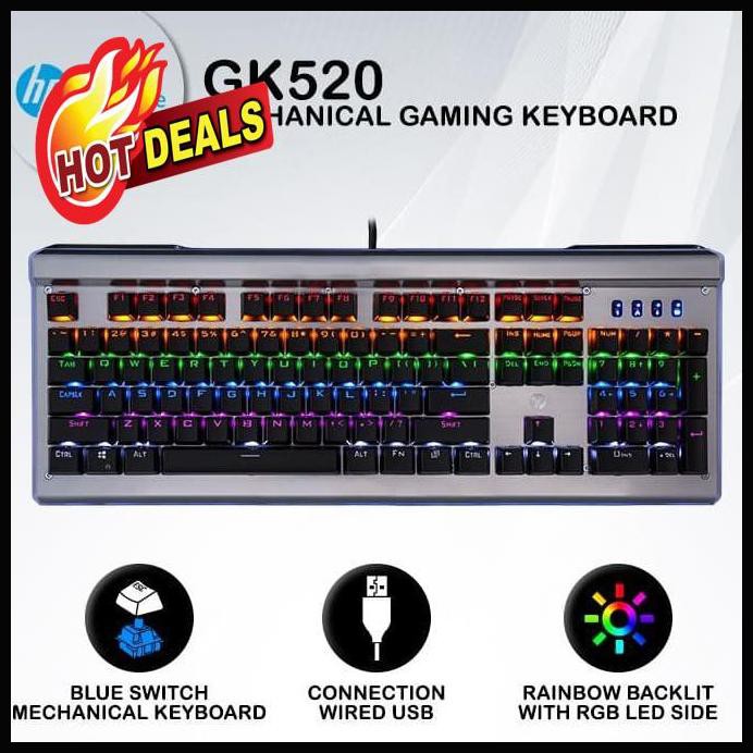 Keyboard Gaming Hp Gk520 - Side Led Rgb Mechanical Keyboard Diskon