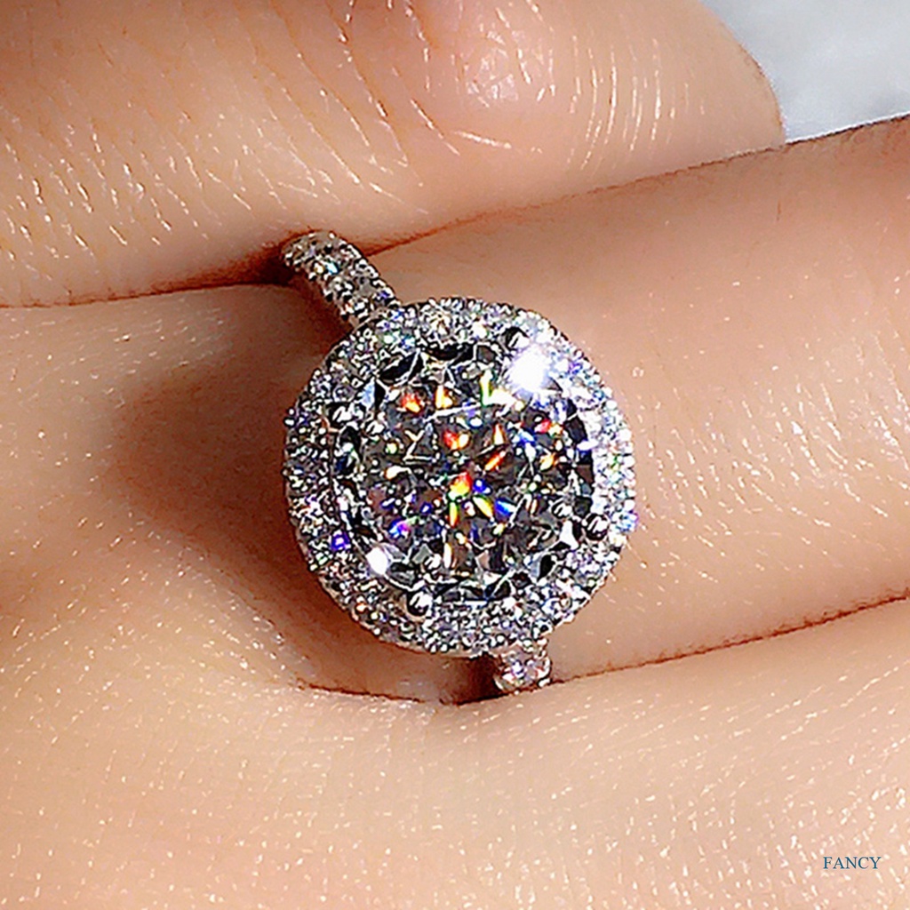 Cincin Kristal Cubic Zircon AAA Untuk Wanita