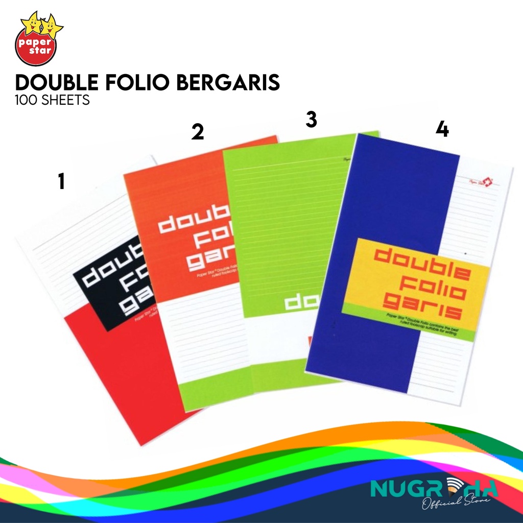 

PAPERSTAR DOUBLE FOLIO BERGARIS 100 SHEETS