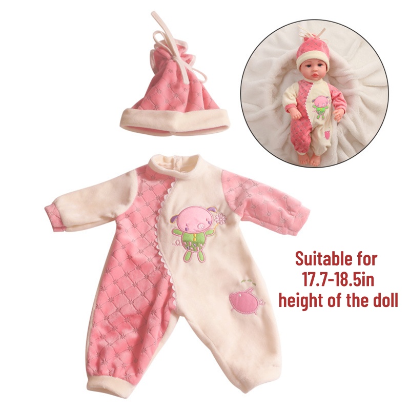 Mary Reborn Baby for Doll Boy Baju Anak Laki-Laki Untuk 47cm Newborn Baby for Doll Plush Hat Bodysu