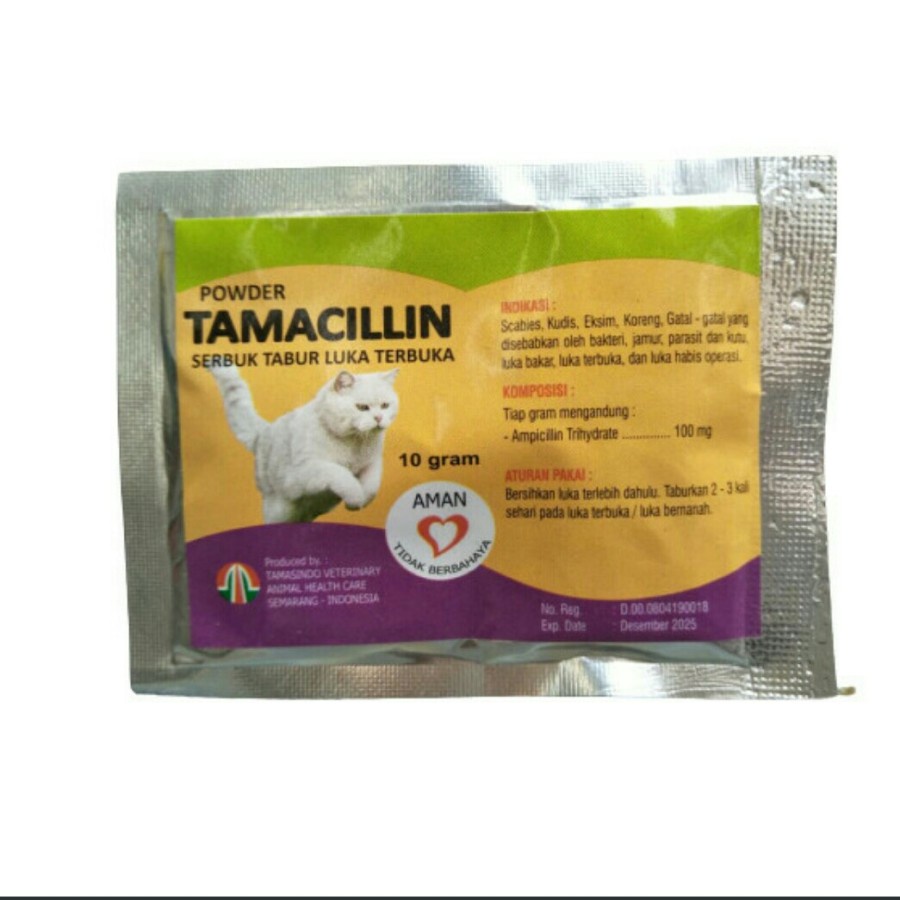 Tamacillin obat Luka Koreng Kucing sembuh 10gr