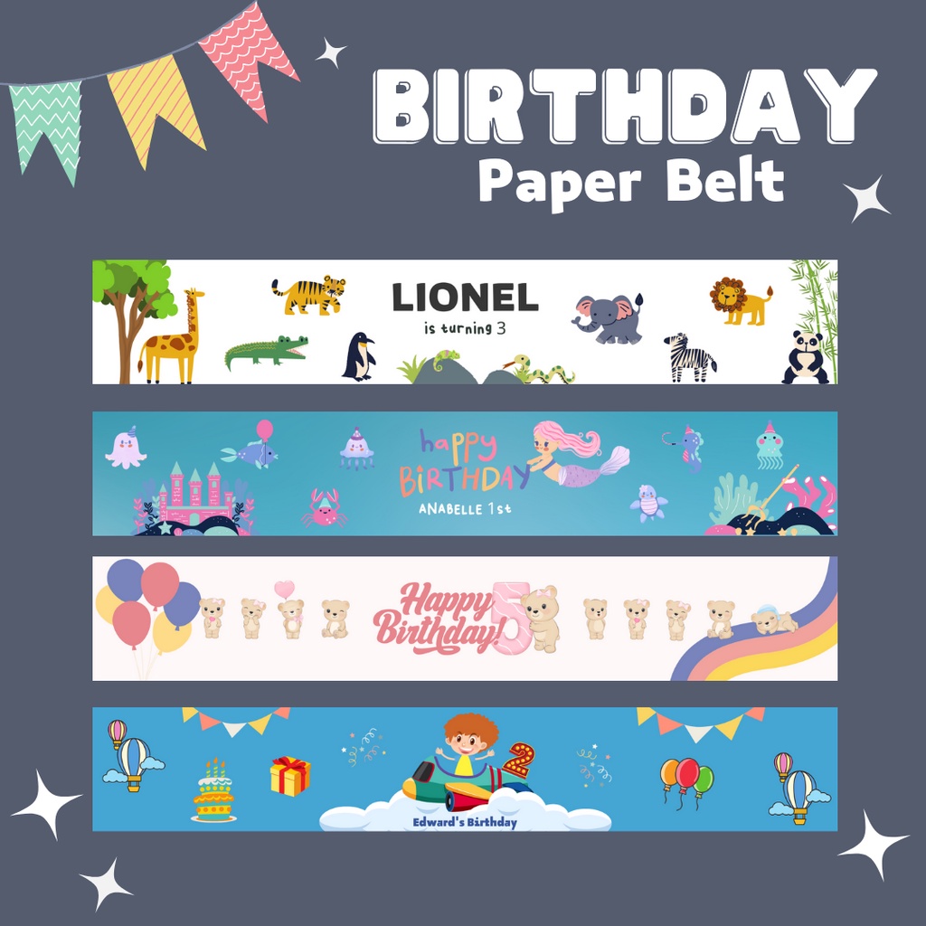 

Paper Belt Brithday CUSTOM / Paper Sleeve / Label Segel Box Ulang Tahun