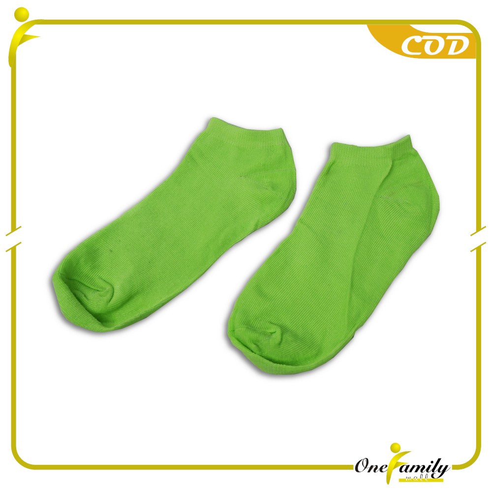 ONE-P59 Kaos Kaki Semata Kaki Polos / Kaus Kaki Wanita / Kaos Kaki Ankle Dewasa / Short Socks Import-HIJAU