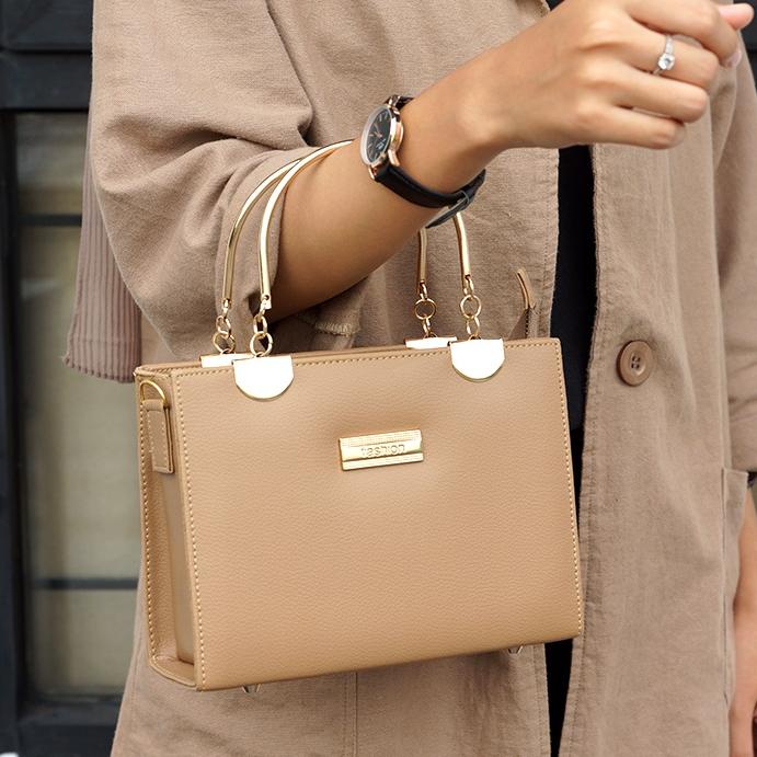 Luna Aura Tas Selempang Jinjing Wanita Gagang Besi Simple Dan Elegan Tas Pesta Wanita Tas Gagang Bes