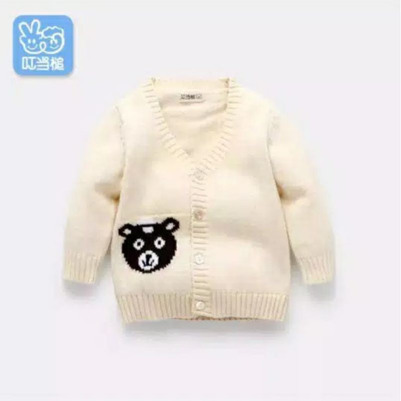 Cardigan Anak Unisex rajut halus KIDS CARDY Bear good quality