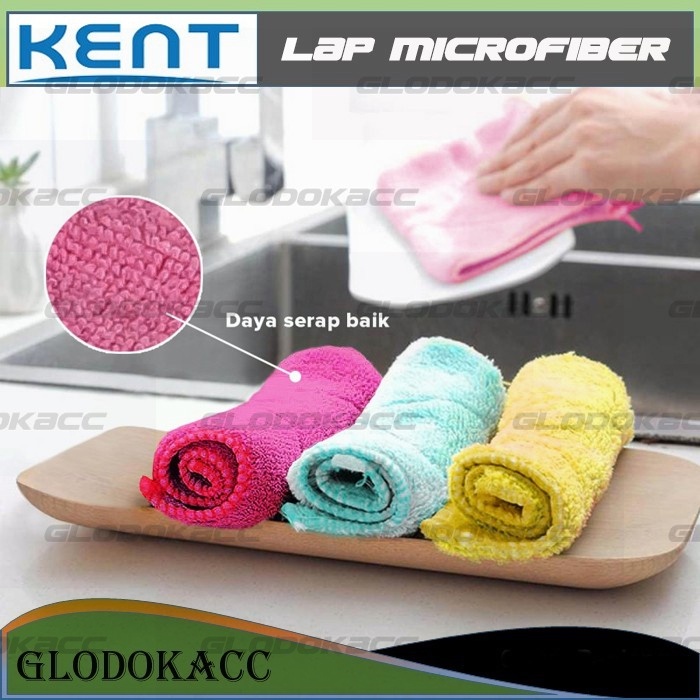 Kain Lap Microfiber Cloth Mobil Dapur Packing Sterile Original Kent Super Serap Air