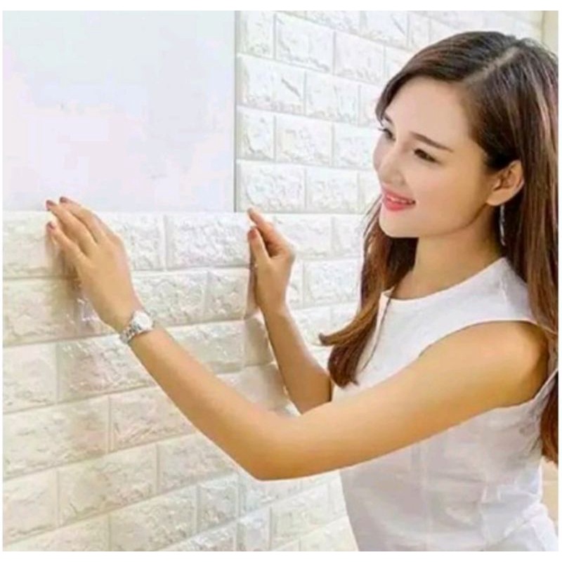 wallpaper dinding bata 3d / uk 77x70cm