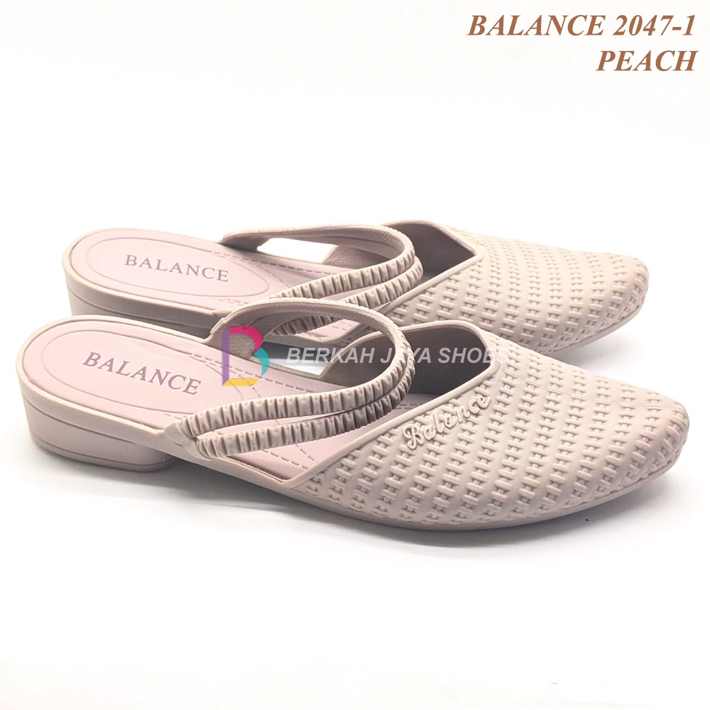 Sepatu Sandal Balance 2047 - Sepatu Sandal Wedges Jelly Import - Sepatu Sandal Karet Tali Hak Sedang