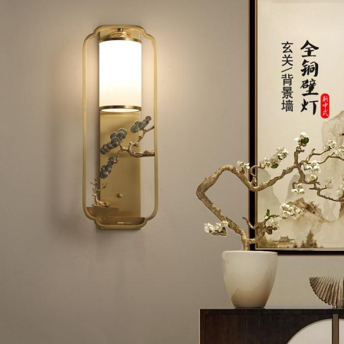 Lampu Dinding Desain Plum Blossom Dan Anggrek Bambu Bahan Tembaga Gay 5U9T8Rheez