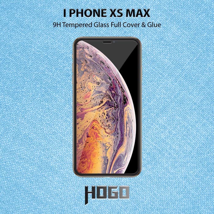 IPhone XS Max (IPhone 6.5) Tempered Glass HOGO Full Cover Glue