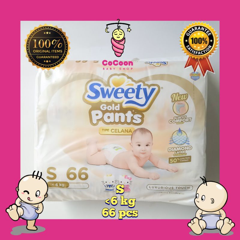 Popok Bayi Sweety Gold Pants S66 S 66 Tipe Celana