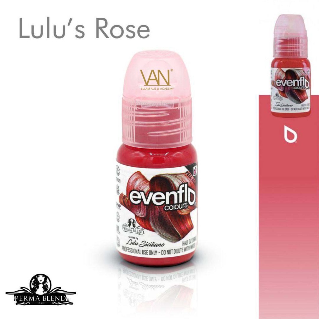 TINTA SULAM BIBIR PERMABLEND EVENFLO LULU'S ROSE 15ML/ EXP 2025