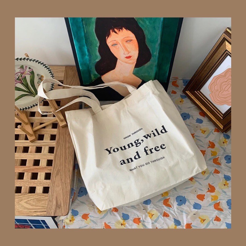 (colony) TOTE BAG  QUOTE &quot;YOUNGWILD&quot;