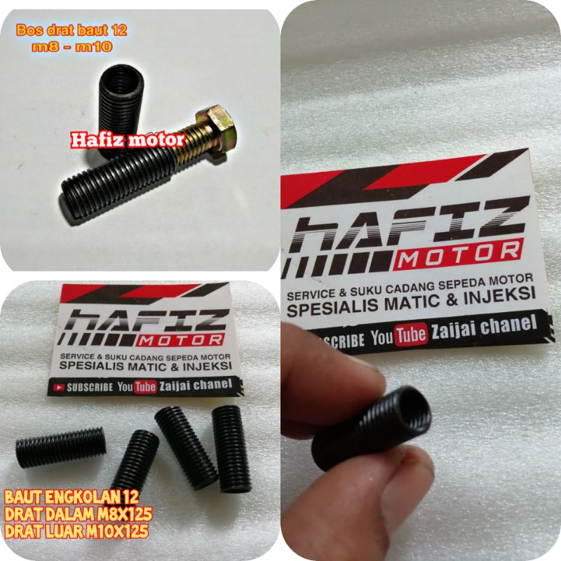 recoil baut 12 selk dol m8xm10 sokdrat M8XM10 perbos baut 12 selk dol m8 x m10