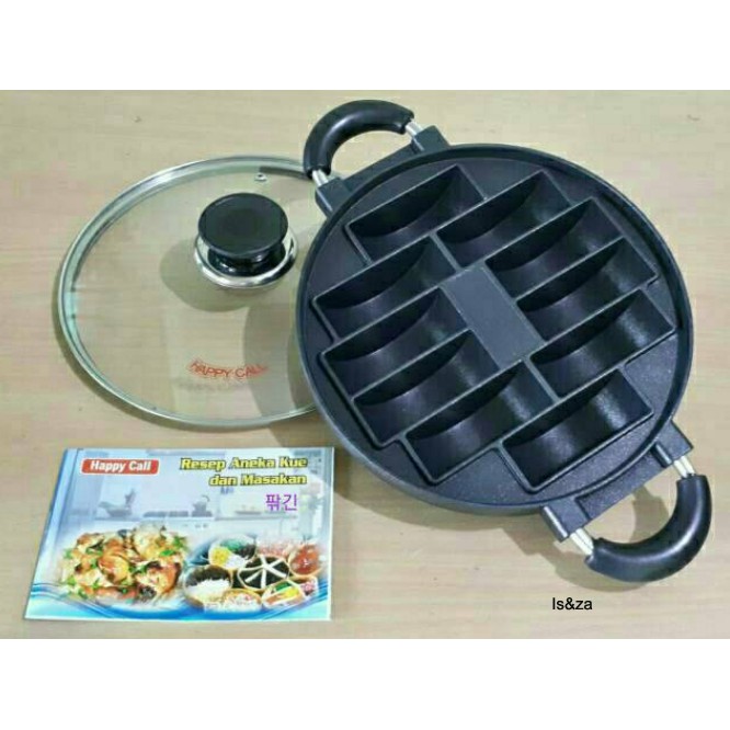 HAPPY CALL CETAKAN KUE PUKIS PANCONG RANGIN 10 LUBANG TEFLON TUTUP KACA ANTI LENGKET ORIGINAL