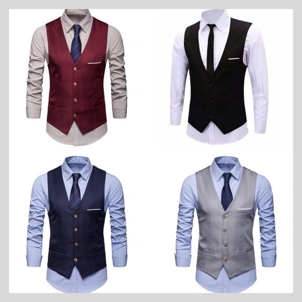 Vest Rompi Formal - Rompi Dalaman Jas Pria Slimfit - Rompi Pria