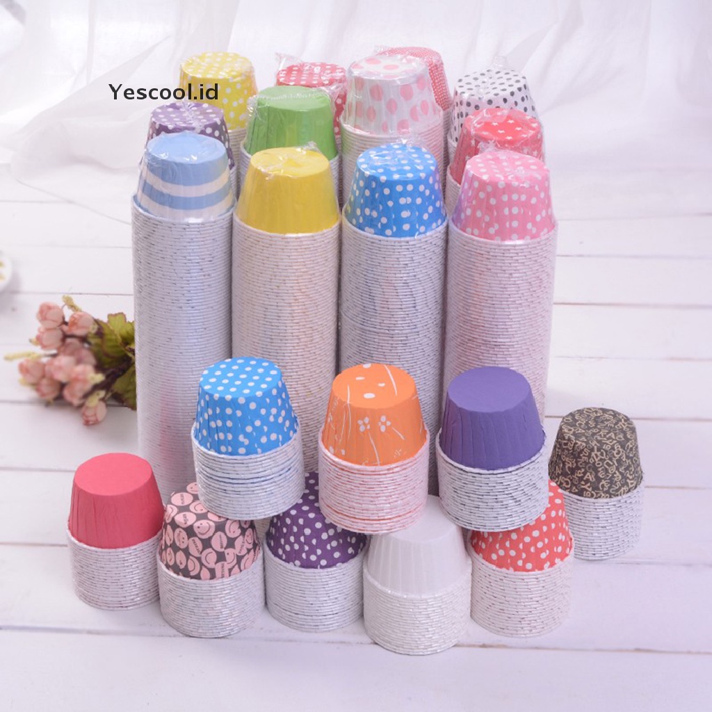 【Yescool】 Random 100 pcs Cupcake Liner Baking Cups Cupcake Mold Paper Muffin Cases Cake Decorating Tools .