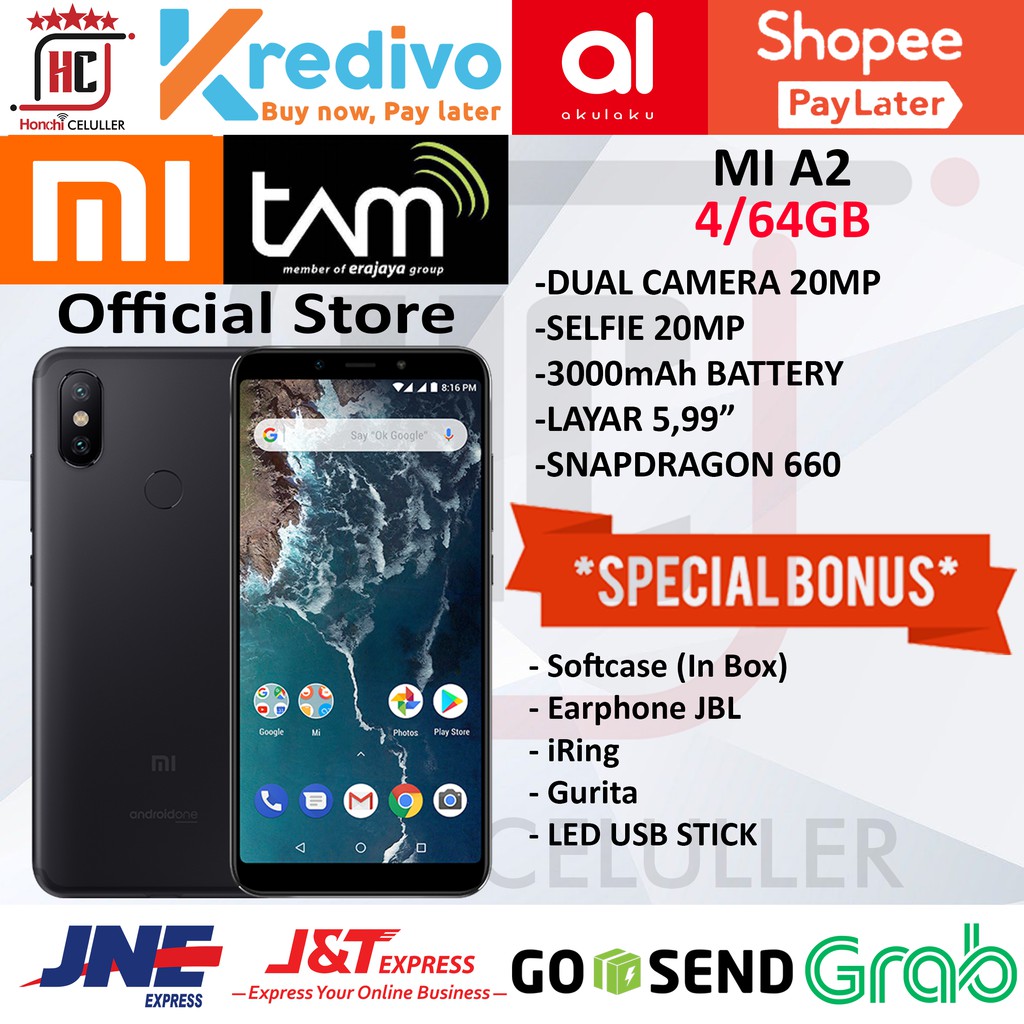 XIAOMI REDMI MI A2 4/64GB GARANSI RESMI TAM ORIGINAL FULL BONUS