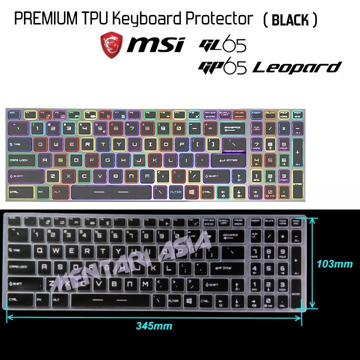 Keyboard Protector MSI GL65 GP65 Leopard - PREMIUM TPU BLACK