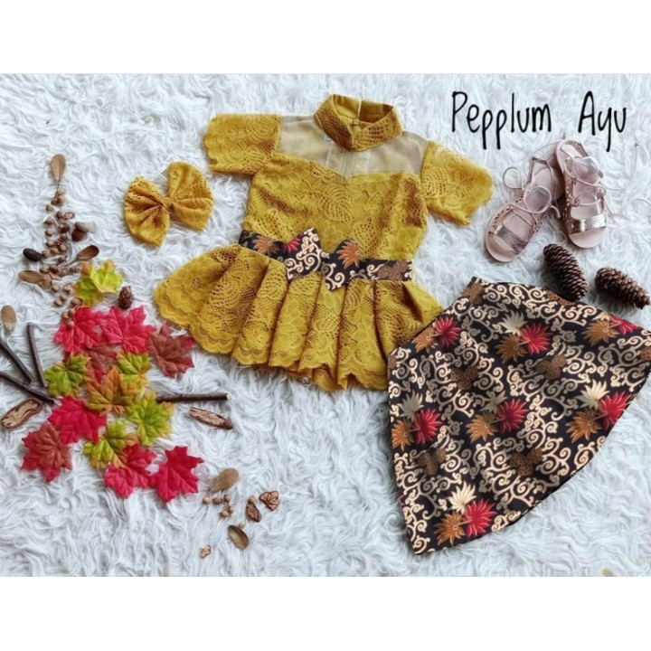 FWG - STELAN AYU TILE PREMIUM / SET KEBAYA ANAK CEWEK / SETELAN ANAK BATIK / PAKAIAN ANAK BATIK