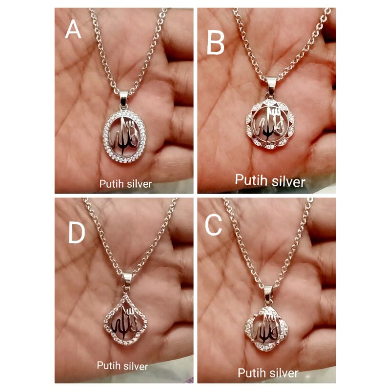 ARB01. Kalung xuping lapis emas putih silver dgn mata zircon UK 45 cm nori