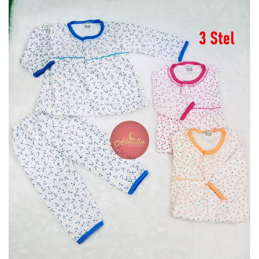 Setelan Baju Bayi / Piyama Bayi Perempuan Lengan Panjang, 3-18 Bulan, Motif Lucu, Bahan Adem, Lembut