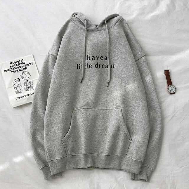 SWEATER HOODIE I HAVE A LITTLE DREAM - SWEATER HOODIE WANITA - SWEATER WANITA