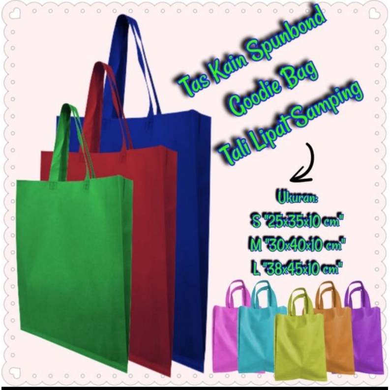 

Tas Kain Spunbond Goodie Bag Tali Ukuran Jumbo, Besar / Kecil 25x35 30x40 38x45 Kantong Belanja Lipat, Goody bag Parsel Hantaran Lebaran Idul Fitri, Hampers Souvenir Ultah / Pernikahan Pengganti Plastik Paper bag Murah Ramah Lingkungan