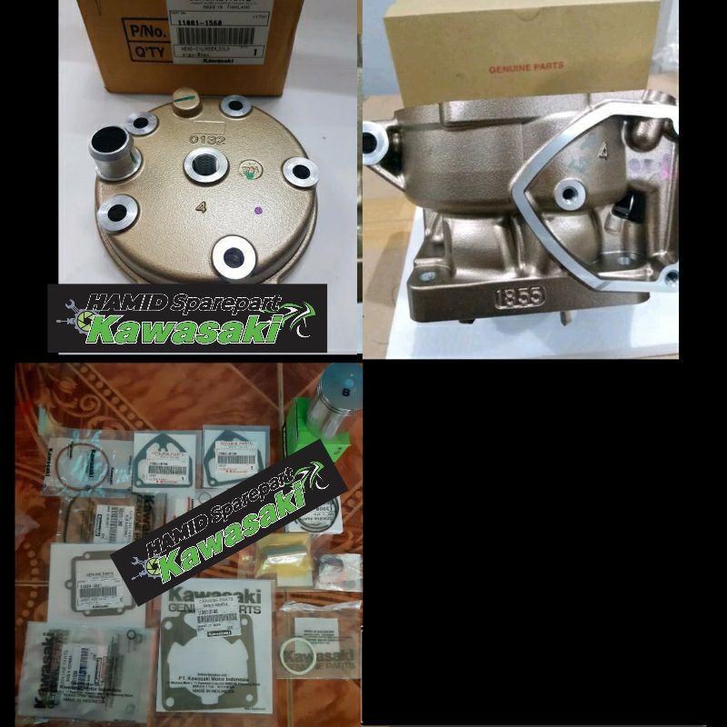 Blok gold head 1855 dan piston kit set Ninja RR 150 original kawasaki  100 persen ori