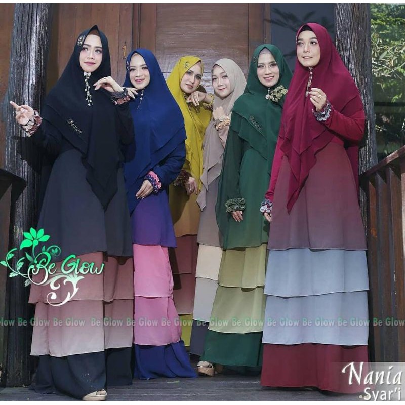 dress muslim/gamis syari/gamis terbaru Nania syari by Be Glow