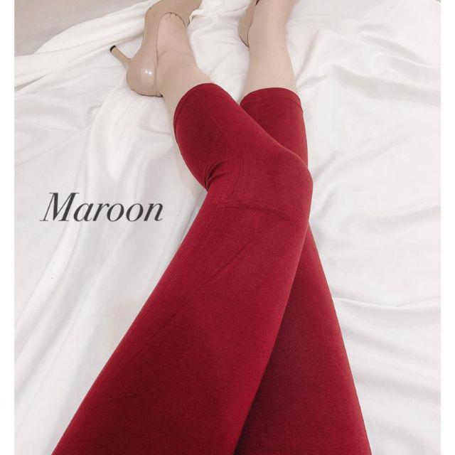 Elfashion Premium Legging 7per8 Polos Import Tebal | Legging Pendek Polos 7/8 | Legging 7/8 Jumbo-Maroon 7/8