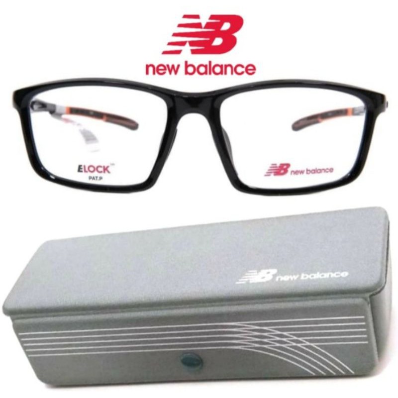 Frame Kacamata Minus Pria Sporty Original New Balance NB09123-C01 With ELock - Black