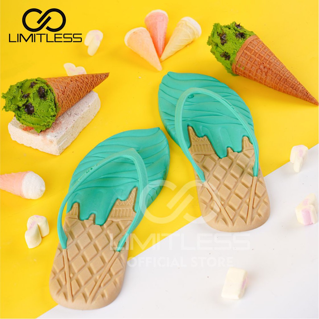 Sandal Jepit Wanita Terbaru Blackpink Ice Cream Sendal Japit Cewek Ice Cream Sandal Jepit Andin