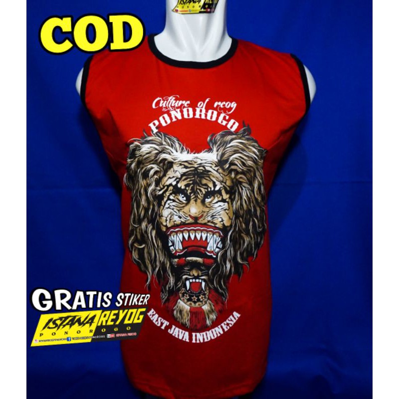 KAOS BUDAYA SINGLET BARONG TERLARIS ORIGINAL PONOROGO JIEGEX ST BR003 MERAH