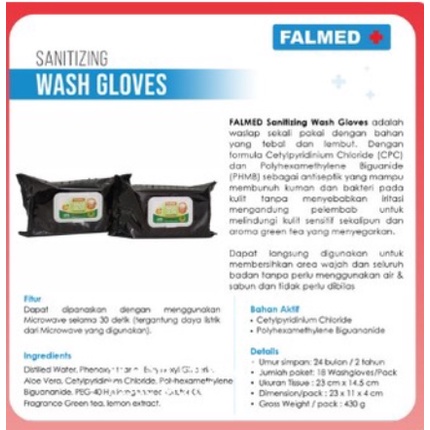 Tisu Falmed Wash Gloves Greentea Murah