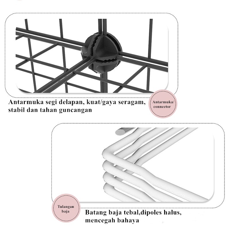 Kandang Hewan Peliharaan / Pagar Besi DIY / Rak Susun / Kotak Penyimpanan