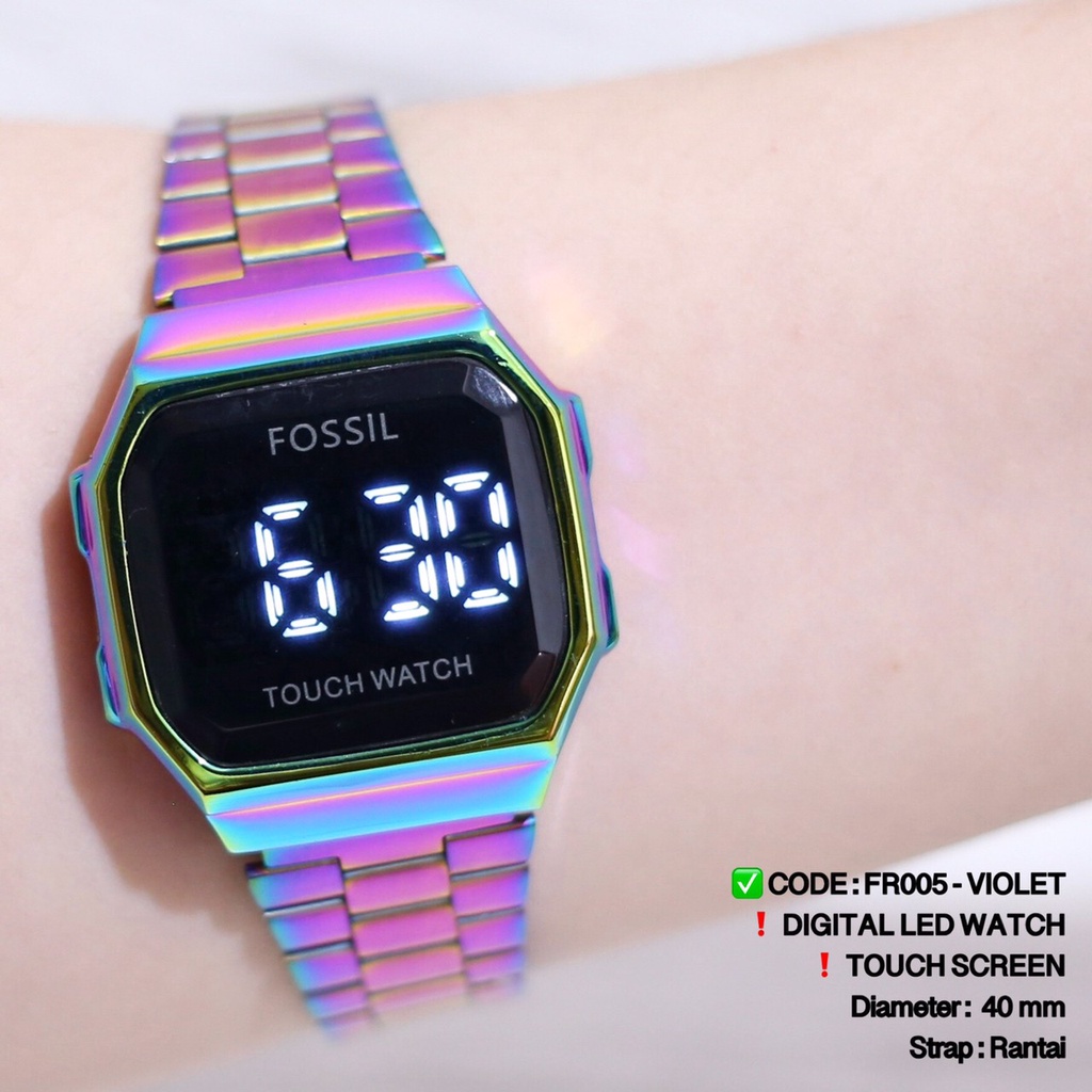 Jam tangan digital touch screen layar sentuh wanita pria rantai stainless termurah