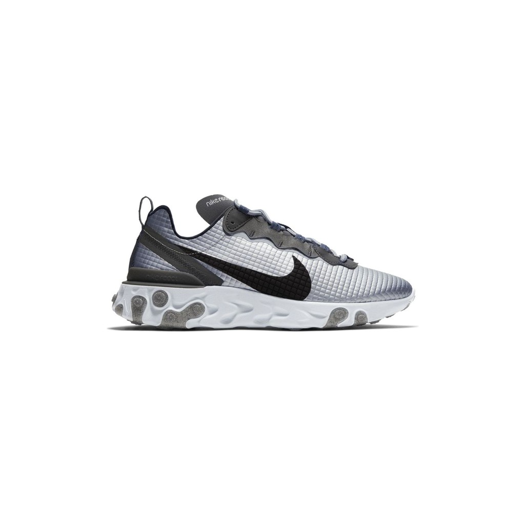 NIKE REACT ELEMENT 55 PRM METALLIC SILVER BLACK PURE PLATINUM US 12 EUR 46 US12 EUR46 BNIB ORIGINAL