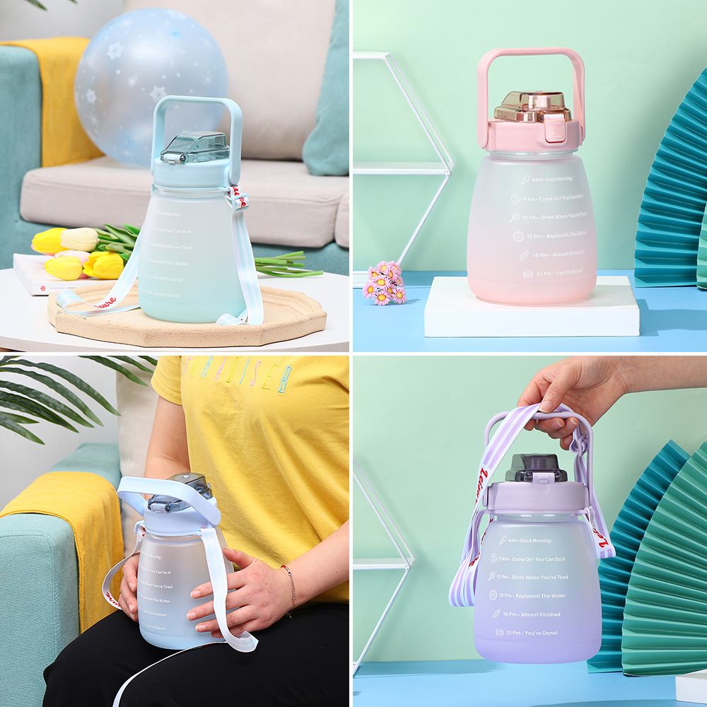 Botol Air Minum Kapasitas Besar 1400ml Bahan Plastik Warna-Warni Untuk Camping / Hiking