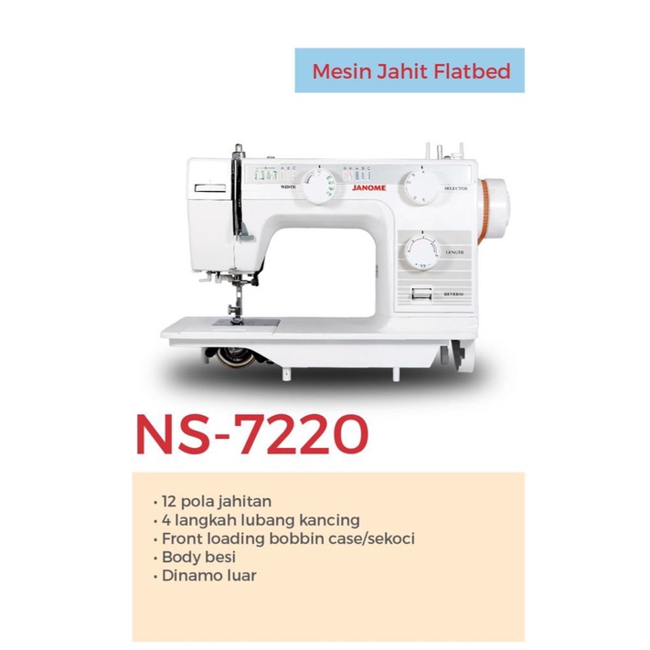 Mesin Jahit Semi Portable NS7220 JANOME (DOUBLE BUBBLE WRAP+KARDUS)