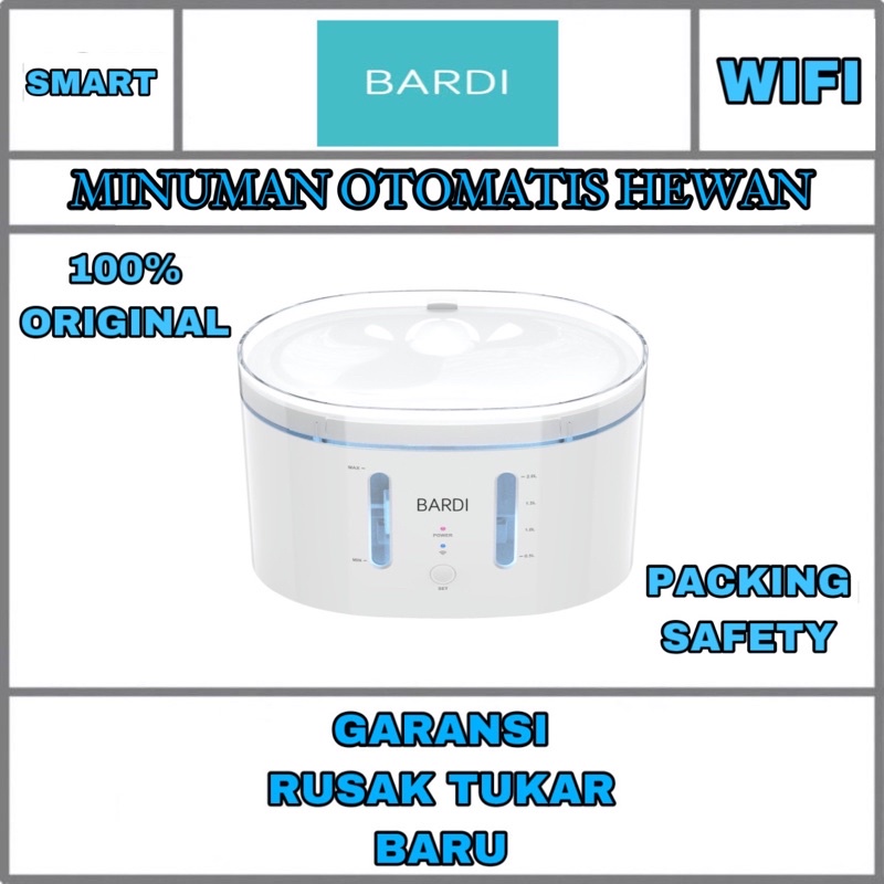 Bardi Smart Water Fountain Dispenser minuman kucing anjing otomatis tempat minum wifi wireless murah