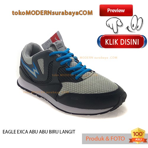 EAGLE EXCA ABU-ABU BIRU LANGIT sepatu pria running casual sneaker