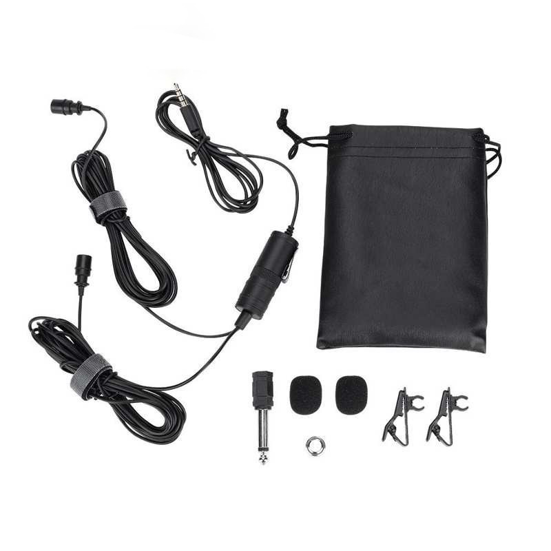 Microphone Clip On P2 Dual Mic Free Pouch For Smartphone &amp; DSLR