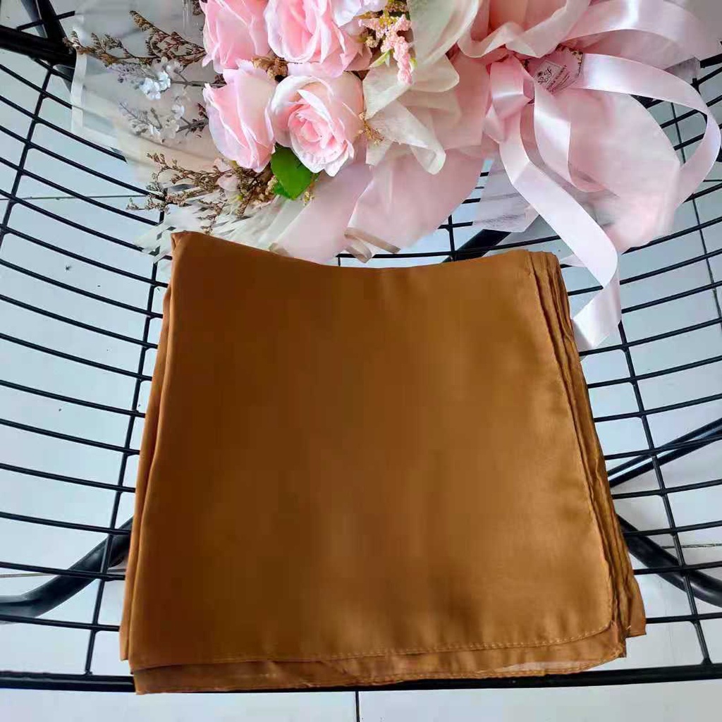 Murah Meichen Kerudung Hijab Paris Polos Segi Empat Jilbab Daily Basic Premium-Dark Mocha